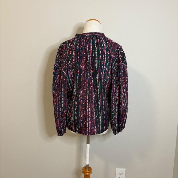 Marie Oliver Blouse V-Neck Long Sleeve Abstract Print Top XS - Picture 2 of 6